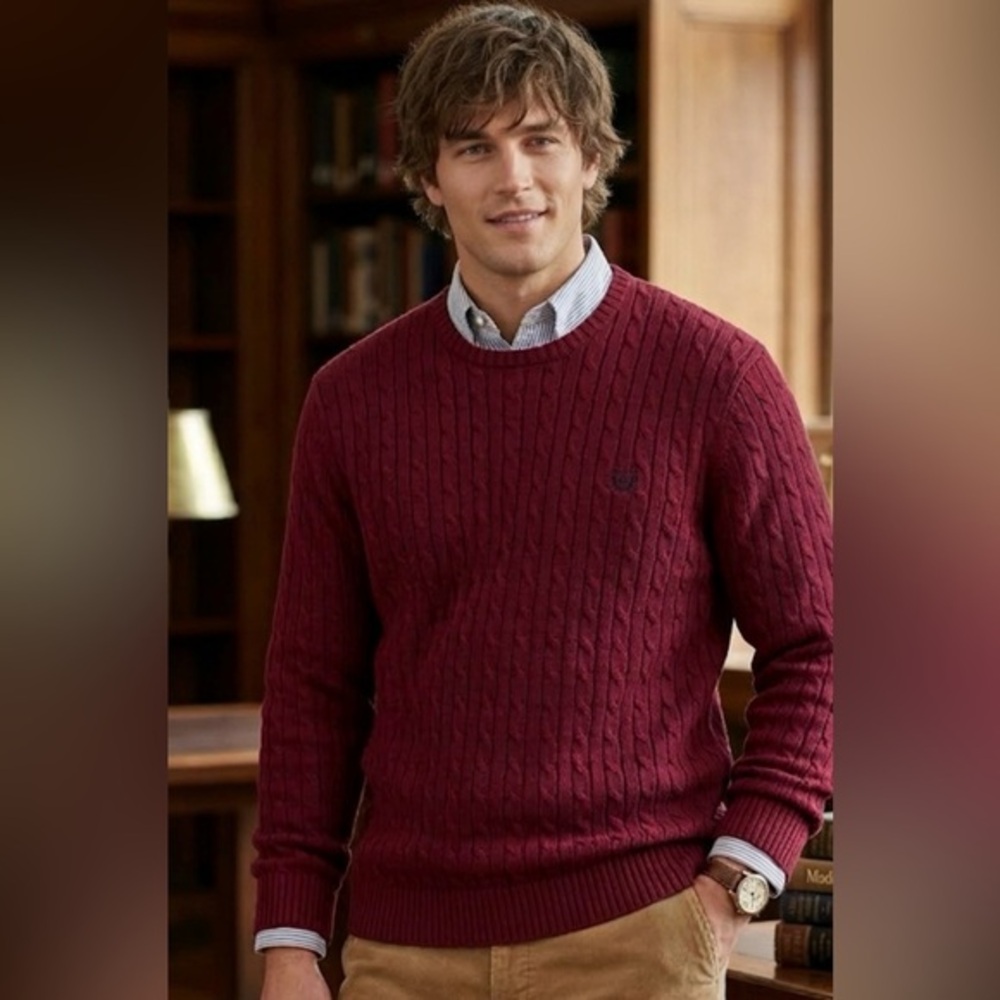 Chaps Heritage 100% Cotton Cable-Knit Sweater